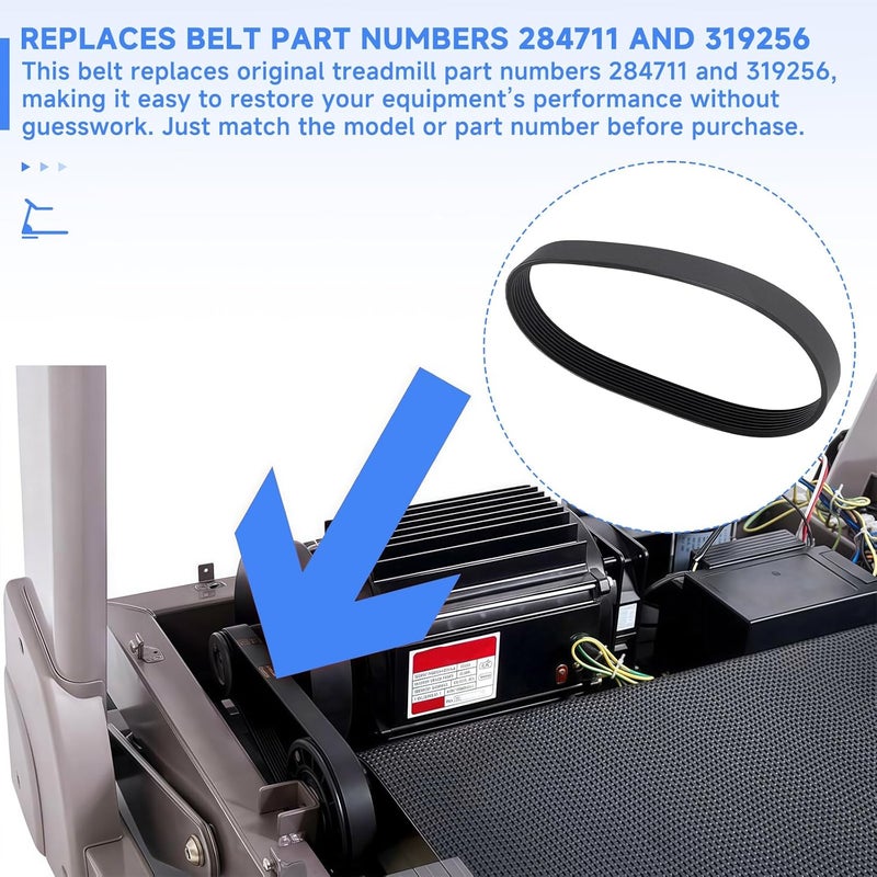 Filloman Treadmill Drive Belt 284711 Compatible with ProForm Power 995i, HealthRider, and Freemotion, Replacement for Part No. 319256 - Image 4